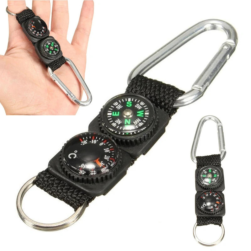 Compass Keychain Mini - 1pc universal multifuncional 3 em 1