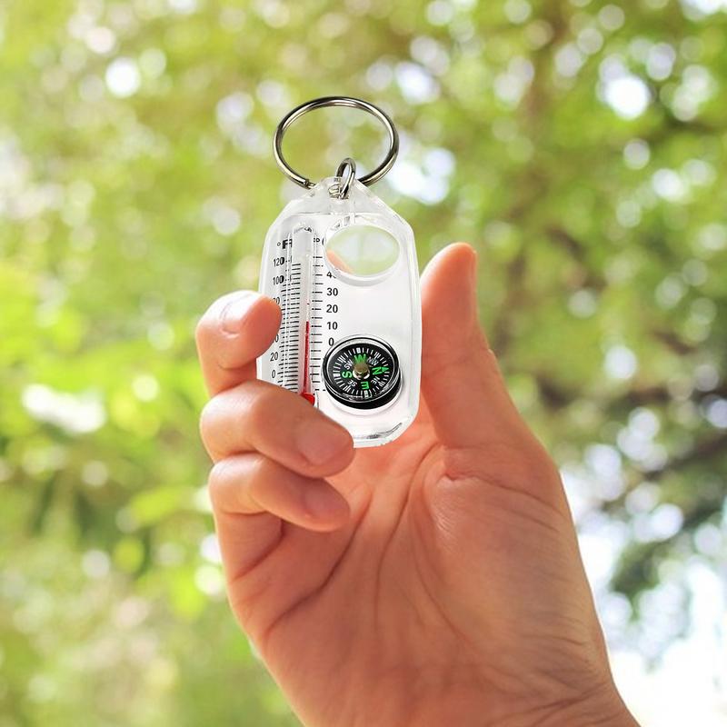 Compass Keychain Mini - Mini chaveiro multifuncional acampamento bússola termômetro