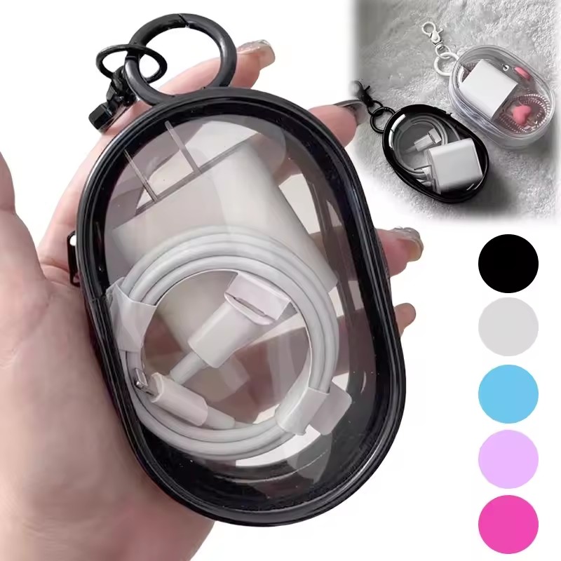 Cable Winder Keychain - Organizador Multifuncional Transparente para Cabos de