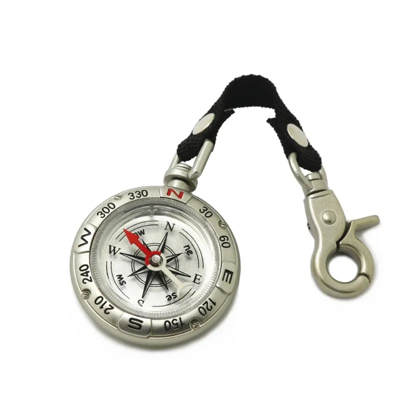 Compass Keychain Mini - GEFENSI Mini Bússola Com Chaveiro Cordão,