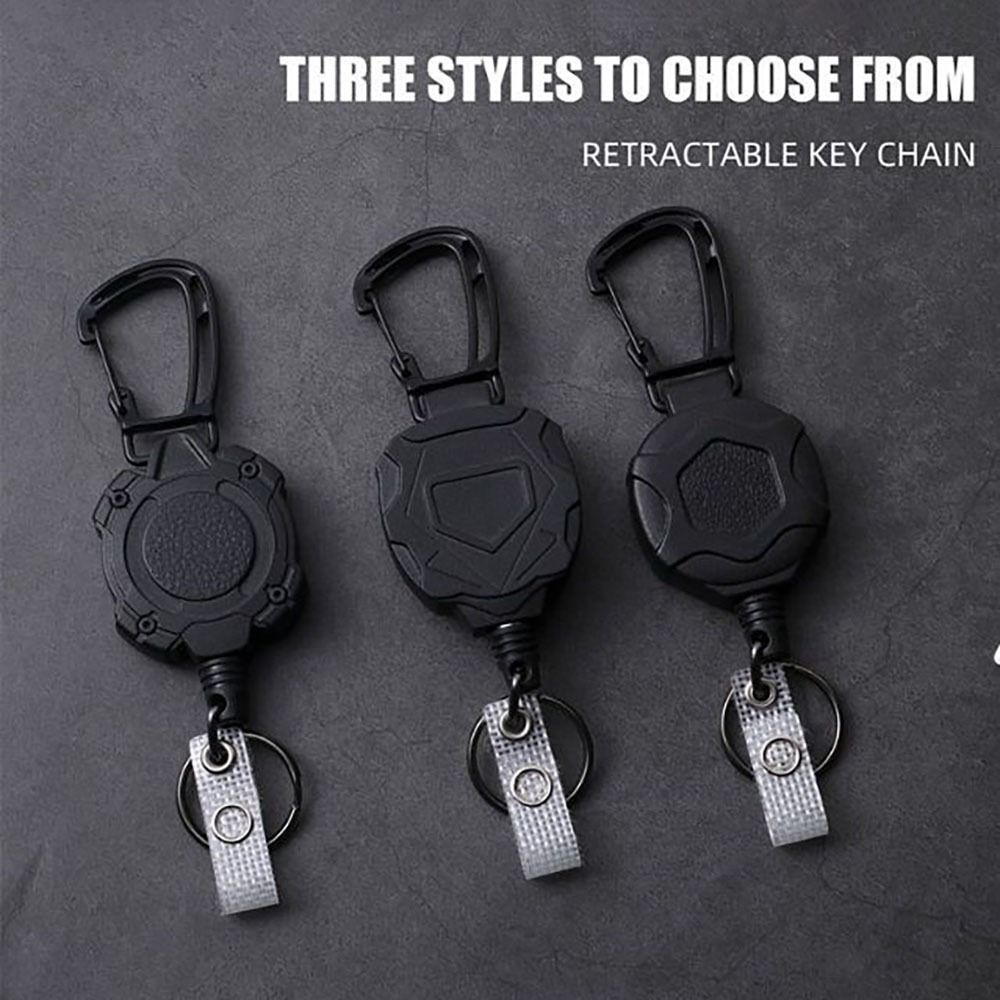 Edc Carry Card - Porta-crachá retrátil com carretel, Mosquetão resistente,