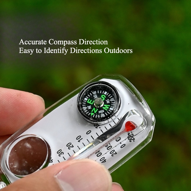 Compass Keychain Mini - Bússola de Sobrevivência ao Ar Livre,