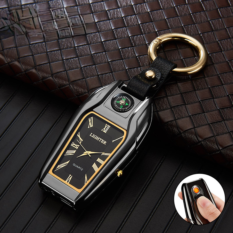 Compass Keychain Mini - Isqueiro personalizado, bússola multifuncional, relógio chaveiro,